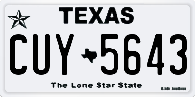 TX license plate CUY5643