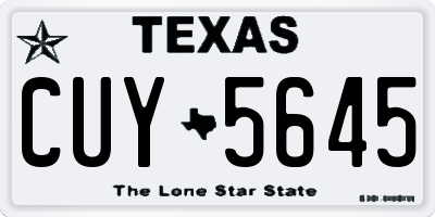 TX license plate CUY5645