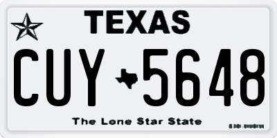 TX license plate CUY5648