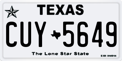TX license plate CUY5649