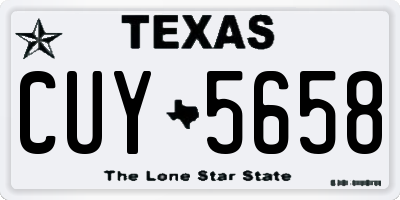 TX license plate CUY5658