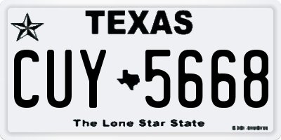 TX license plate CUY5668