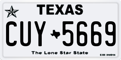 TX license plate CUY5669