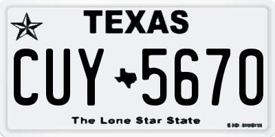 TX license plate CUY5670