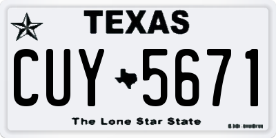 TX license plate CUY5671