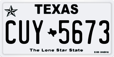 TX license plate CUY5673