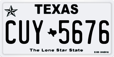 TX license plate CUY5676
