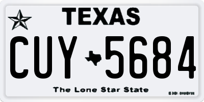 TX license plate CUY5684