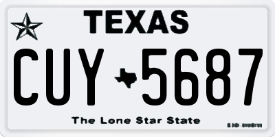 TX license plate CUY5687