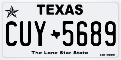 TX license plate CUY5689