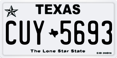 TX license plate CUY5693