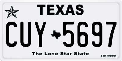 TX license plate CUY5697