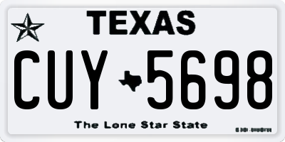 TX license plate CUY5698