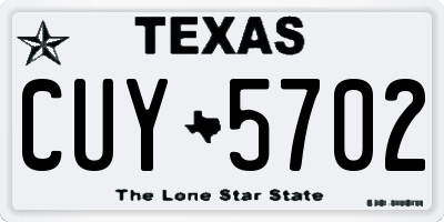 TX license plate CUY5702