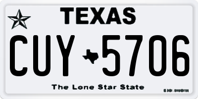TX license plate CUY5706
