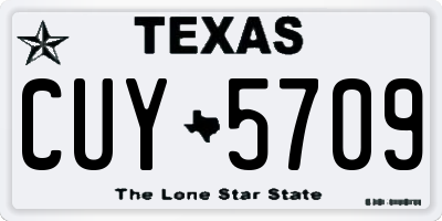 TX license plate CUY5709