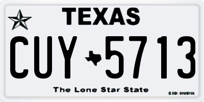TX license plate CUY5713