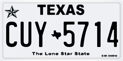 TX license plate CUY5714