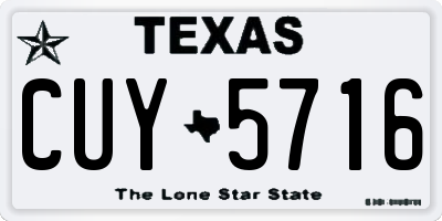 TX license plate CUY5716