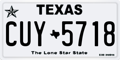TX license plate CUY5718