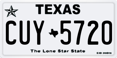 TX license plate CUY5720