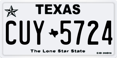 TX license plate CUY5724