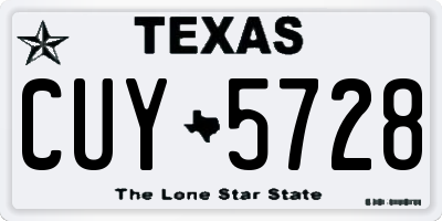 TX license plate CUY5728