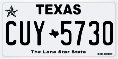TX license plate CUY5730