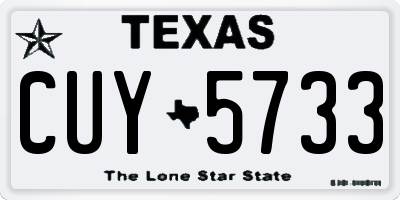 TX license plate CUY5733
