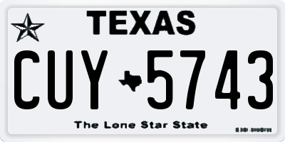 TX license plate CUY5743