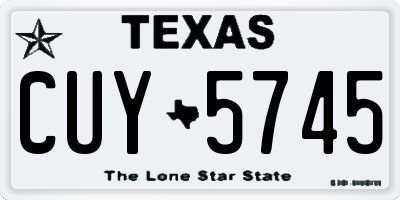 TX license plate CUY5745