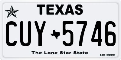 TX license plate CUY5746