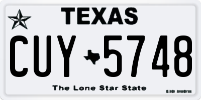 TX license plate CUY5748