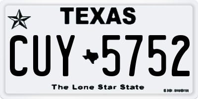 TX license plate CUY5752