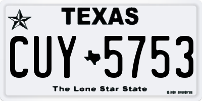 TX license plate CUY5753