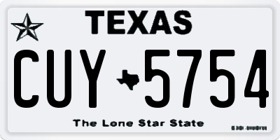 TX license plate CUY5754