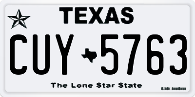TX license plate CUY5763