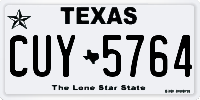 TX license plate CUY5764