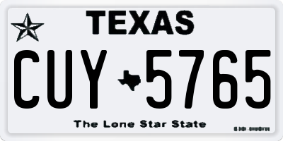 TX license plate CUY5765