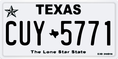 TX license plate CUY5771