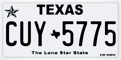 TX license plate CUY5775