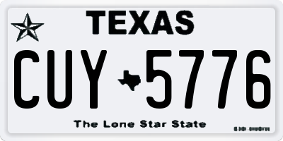 TX license plate CUY5776
