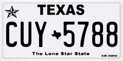 TX license plate CUY5788