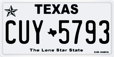 TX license plate CUY5793