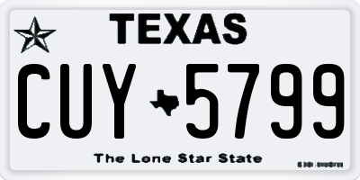 TX license plate CUY5799