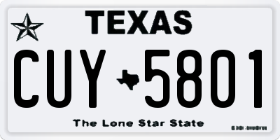 TX license plate CUY5801