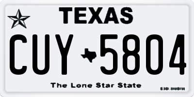TX license plate CUY5804