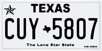 TX license plate CUY5807