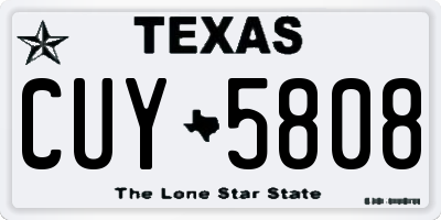 TX license plate CUY5808