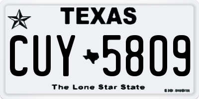 TX license plate CUY5809
